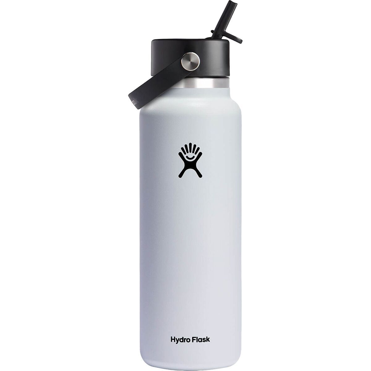 Image of Hydro Flask 40oz Wide Mouth Water Bottle + Flex Straw Cap White, One Size