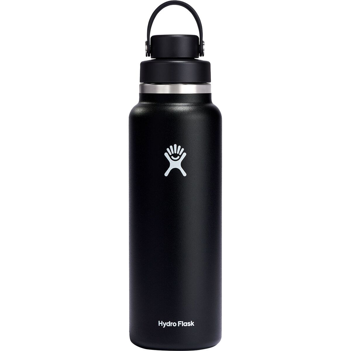 Hydro Flask 40oz Wide Mouth Water Bottle + Flex Chug Cap Black, One Size