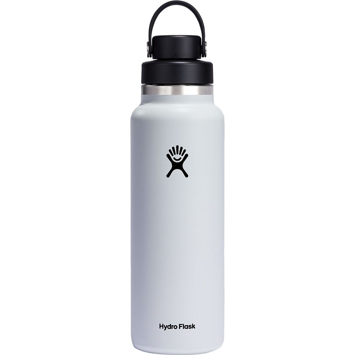 Hydro Flask 40oz Wide Mouth Water Bottle + Flex Chug Cap White, One Size