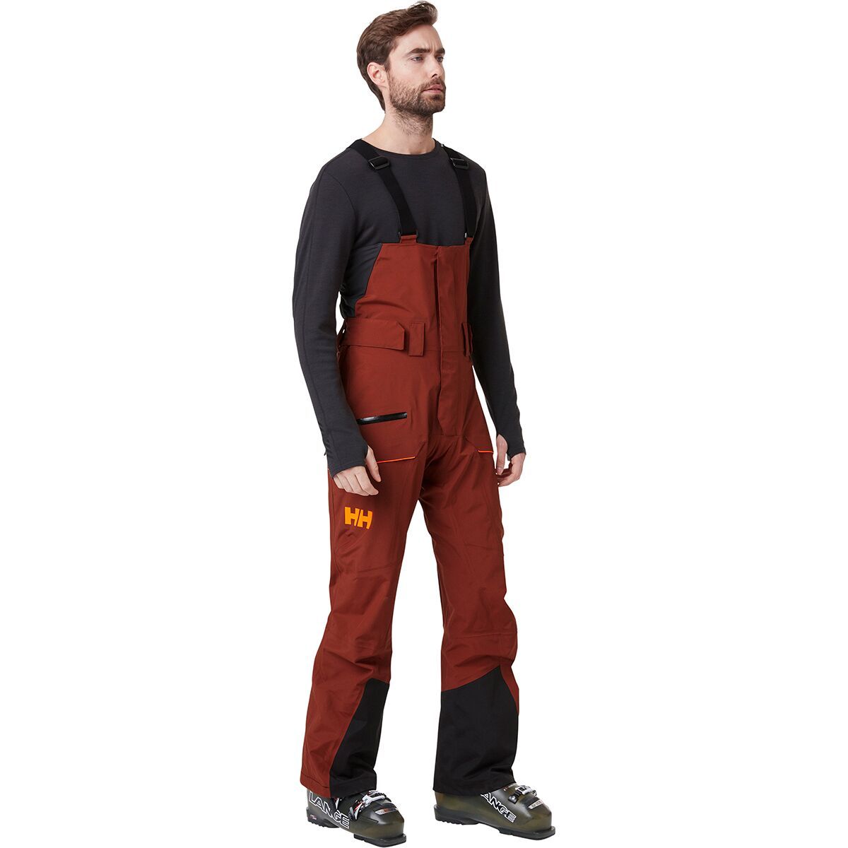 Helly Hansen Sogn Bib Shell Pant - Men's Redwood Melange, S
