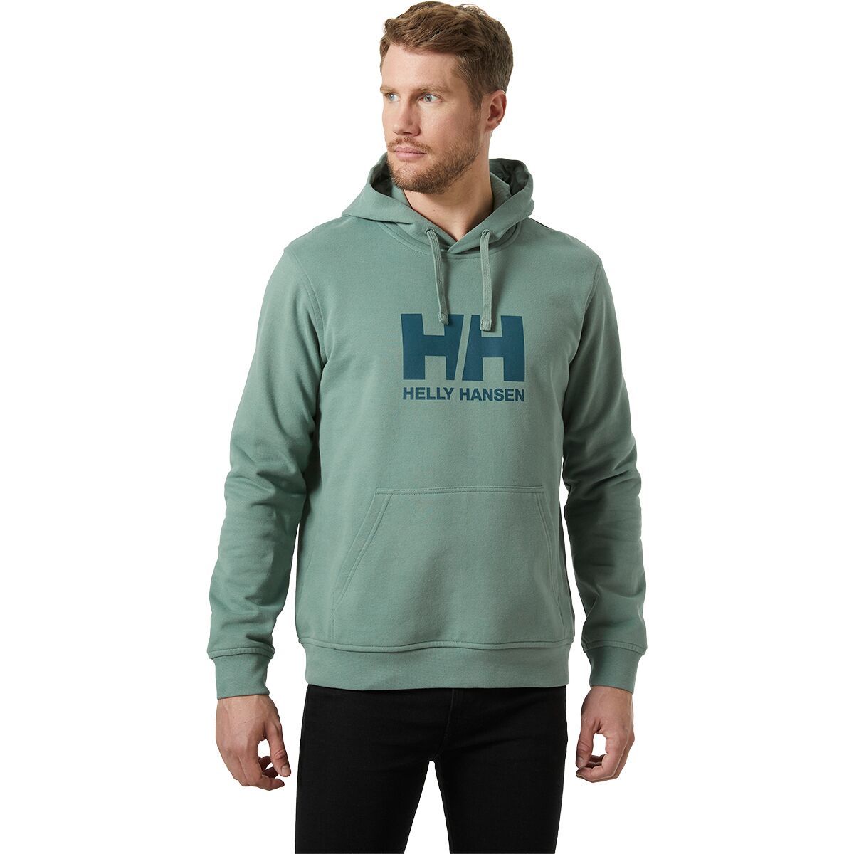 Image of Helly Hansen Logo Pullover Hoodie - Men's Cactus, S
