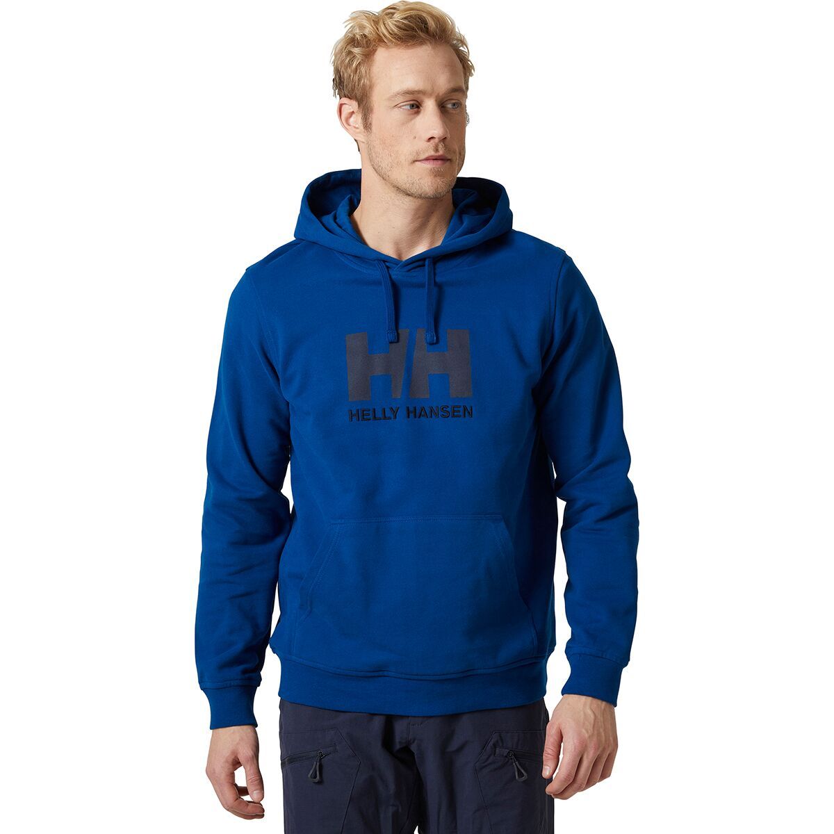 Helly Hansen Logo Pullover Hoodie - Men's Deep Fjord, M