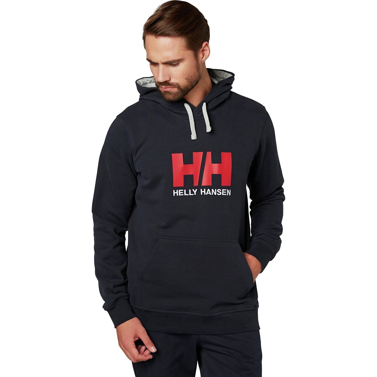 Sudadera Hombre Helly Hansen Logo Full Hoddie Gris