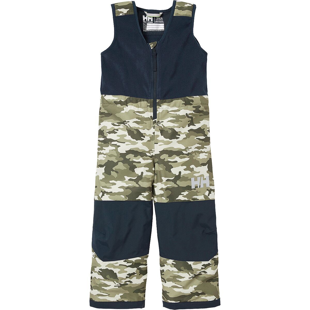 Helly Hansen K Vertical Insulated Bib Pant - Toddler Boys' Utility Green Camo, 8
