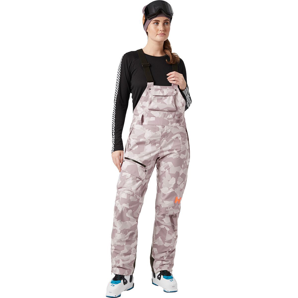 Helly Hansen Powderqueen Bib Pant - Women's Dusty Syrin Winter Camo, XL