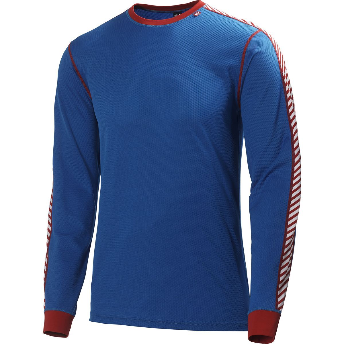 Helly Hansen Lifa Stripe Crew Top - Men's Cobalt Blue/Red, M