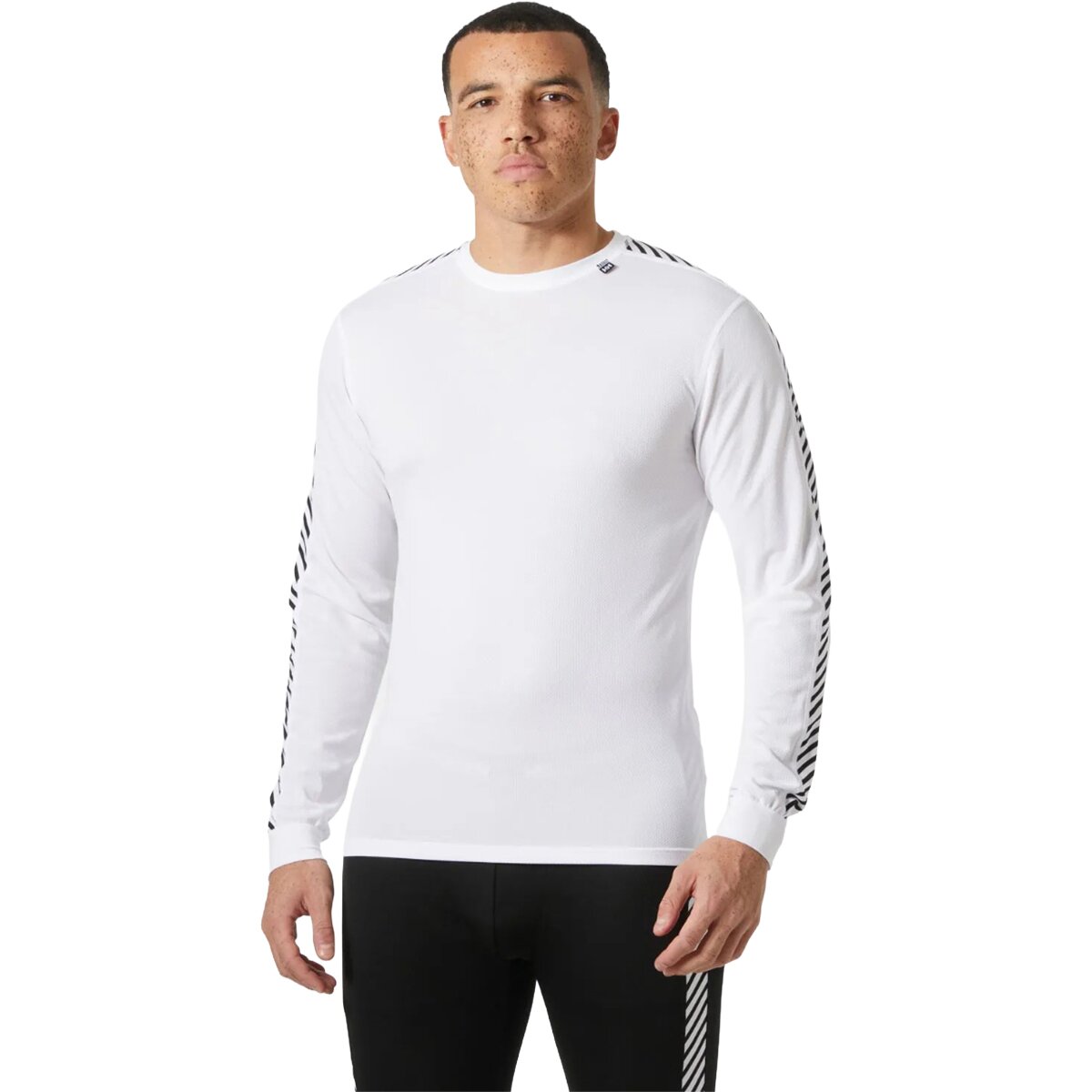 Image of Helly Hansen Lifa Stripe Crew Top - Men's White, L