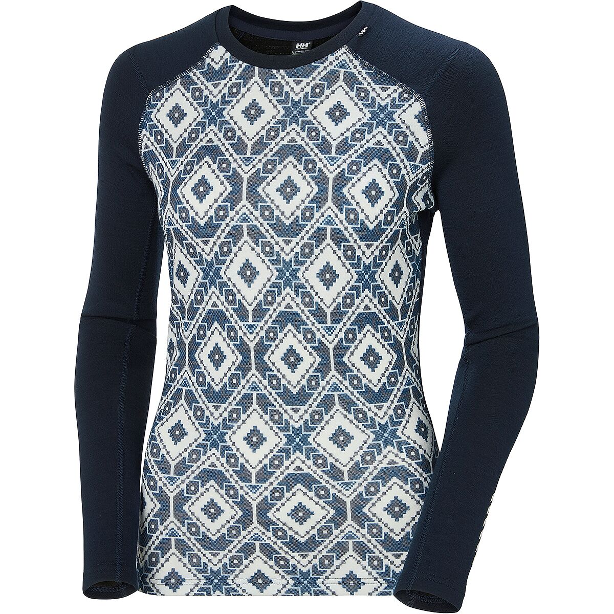 Helly Hansen Helly Hansen Lifa Merino Midweight Graphic Top - Women's Navy Star Pixel, XL
