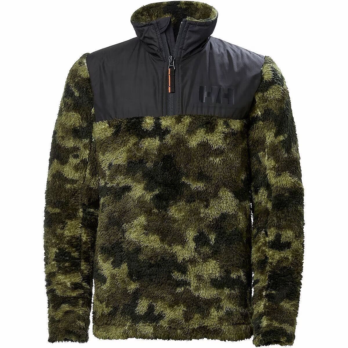 Helly Hansen Jr Champ 1/2-Zip Midlayer Jacket - Girls' Utility Green Aop, 16