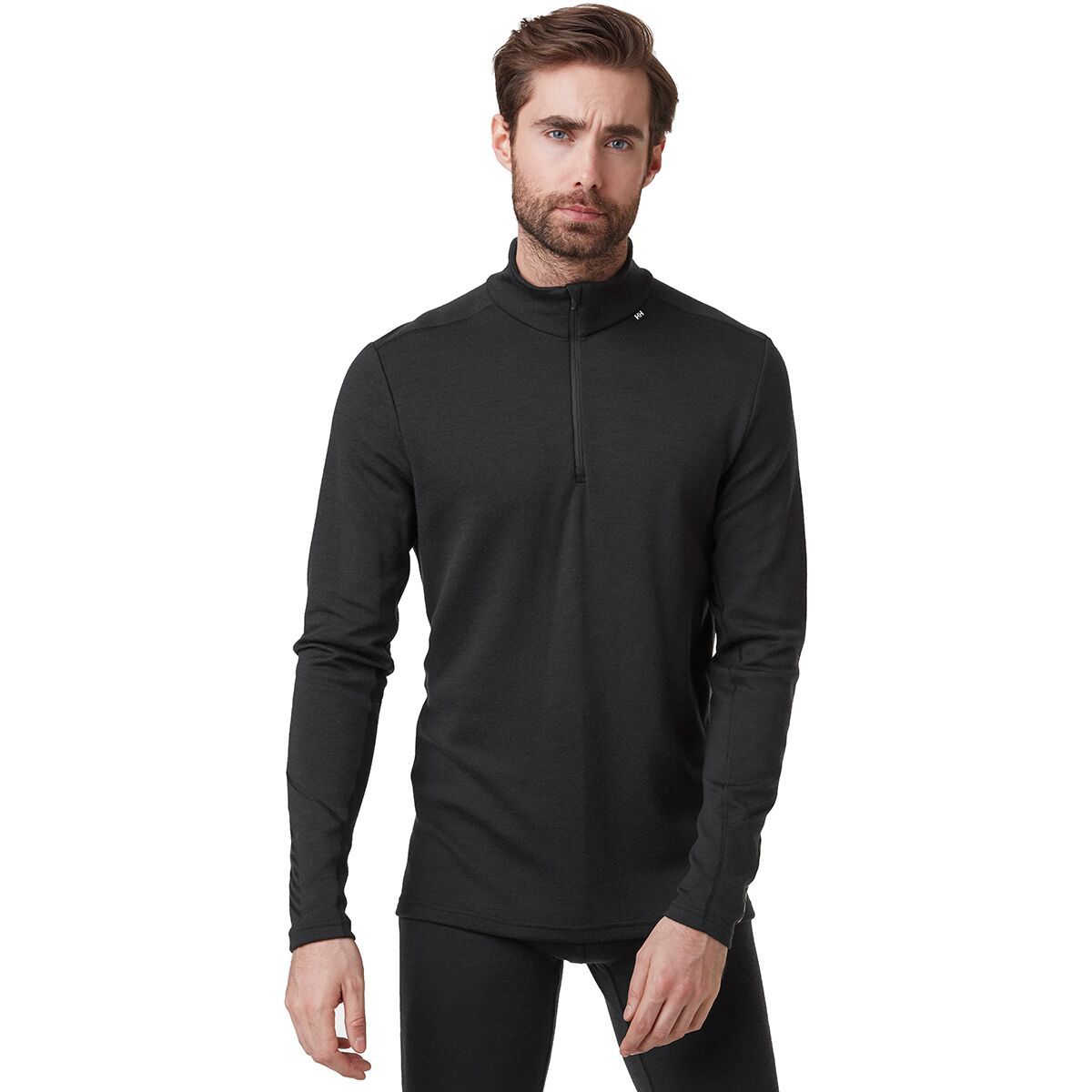 Image of Helly Hansen Lifa Merino Midweight 1/2 Zip Top - Men's Black, S
