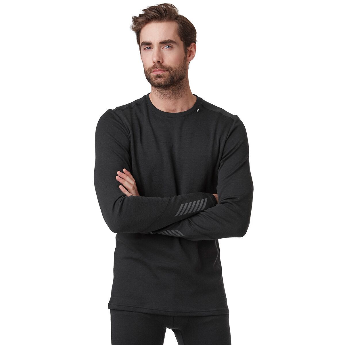 Image of Helly Hansen Lifa Merino Midweight Crew Top - Men's Black, M