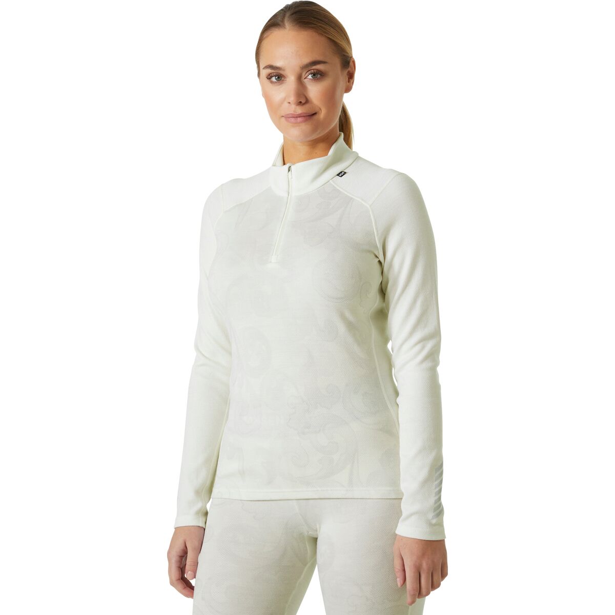 Helly Hansen Helly Hansen Lifa Merino Midweight Graphic 1/2-Zip Top - Women's Off White Rosemaling, L