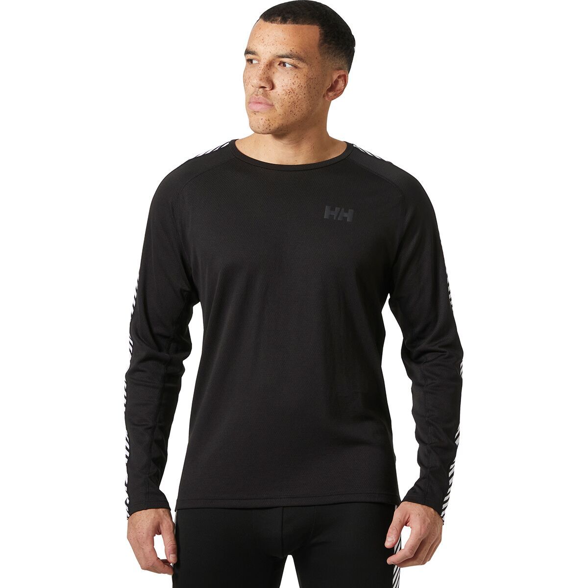 Image of Helly Hansen Lifa Active Stripe Crew Top - Men's Black, XXL