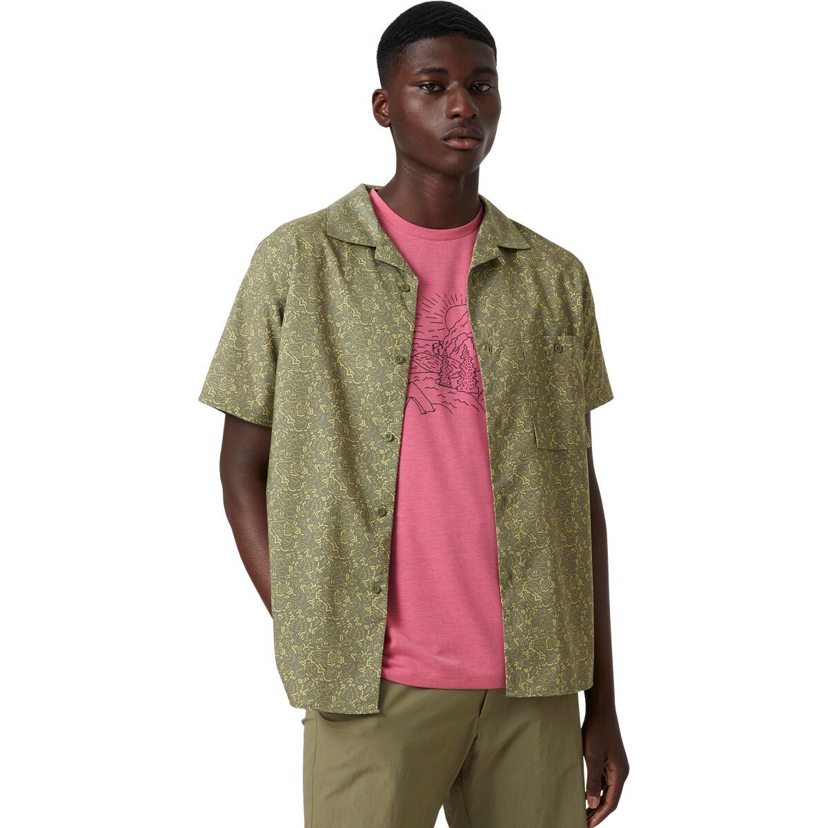 Helly Hansen Oya Recycled Shirt - Men's Lav Green Hike Print, S