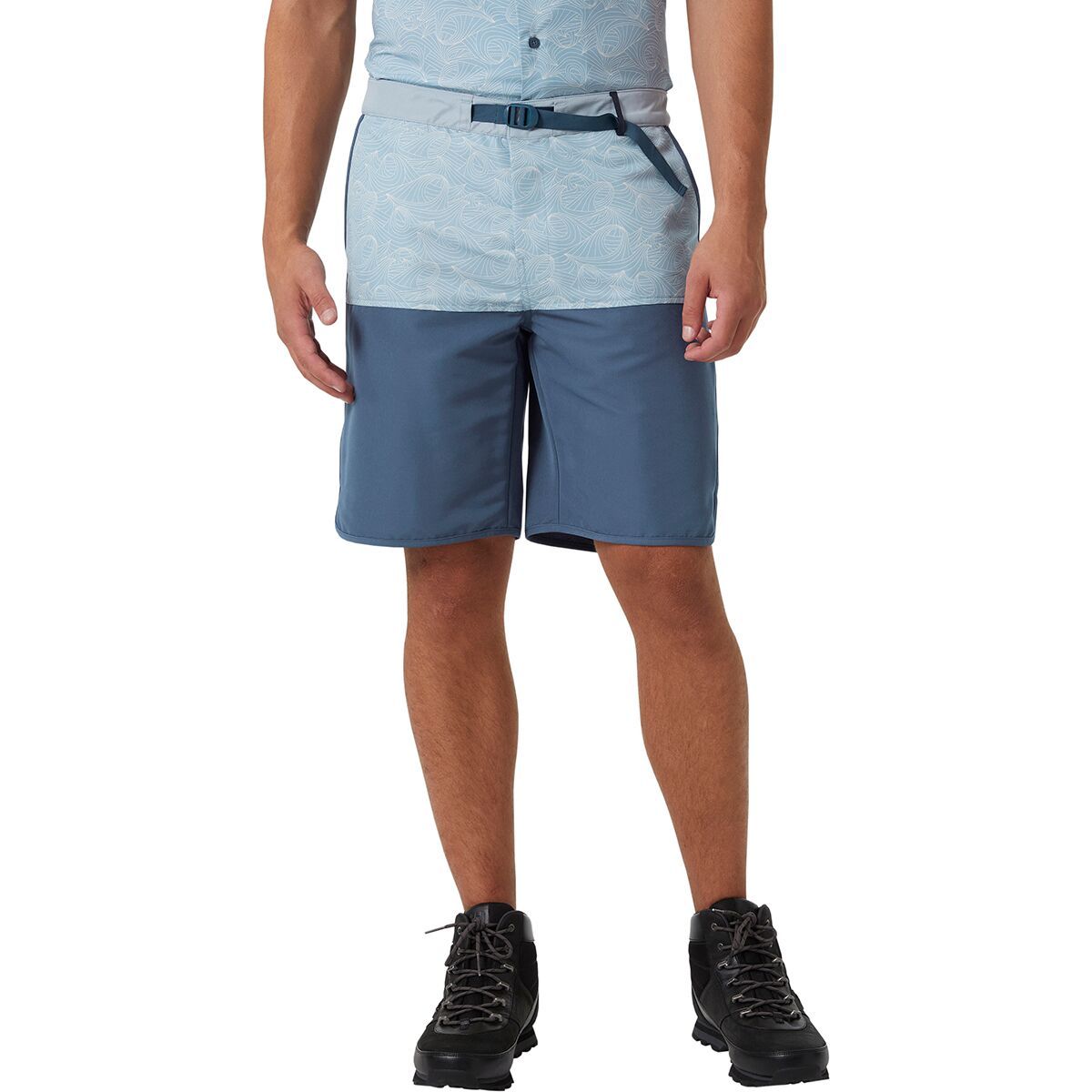 Helly Hansen Solen 9.5in Watershort - Men's Dusty Blue Fjord Waves Print, M