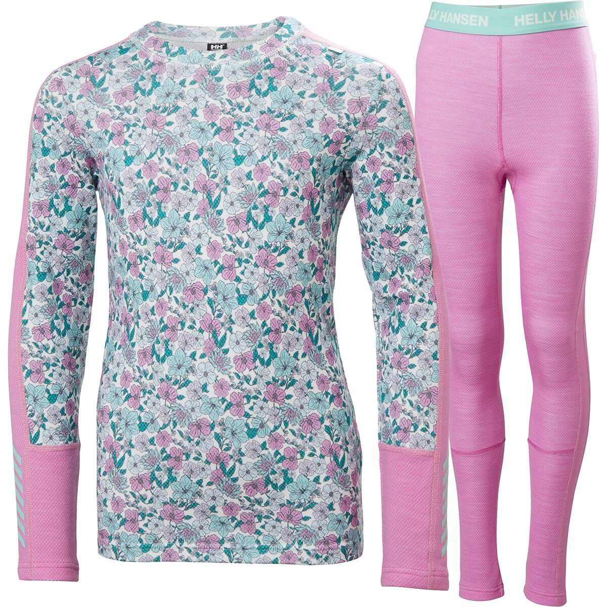Image of Helly Hansen Graphic Lifa Merino Baselayer Set - Kids' Meta Pink AOP, 14