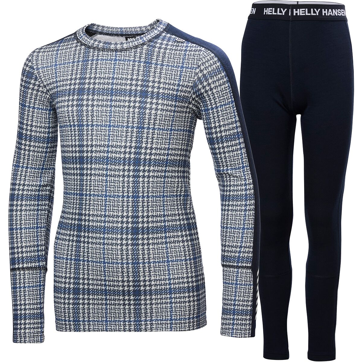 Image of Helly Hansen Graphic Lifa Merino Baselayer Set - Kids' Navy Aop, 10