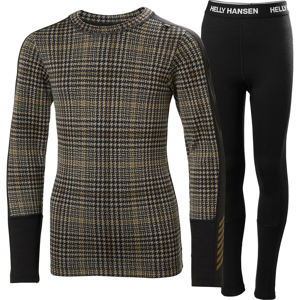 Image of Helly Hansen Graphic Lifa Merino Baselayer Set - Kids' Sepia AOP, 13