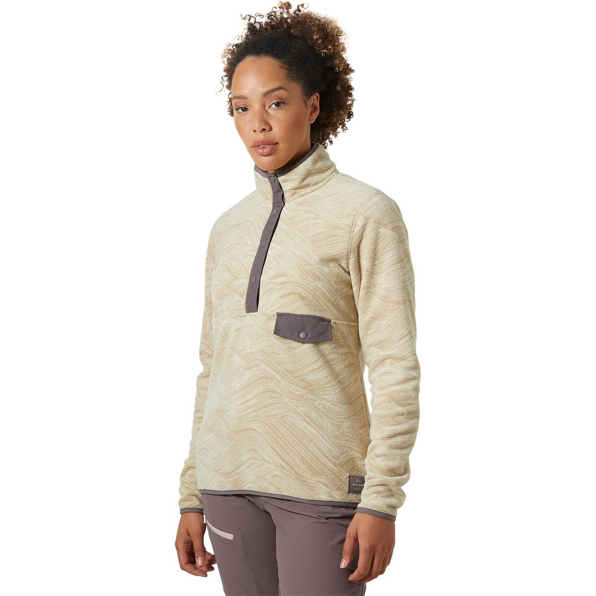 Image of Helly Hansen Maridalen Pullover Fleece - Women's Hh Khaki Wave Aop, XS