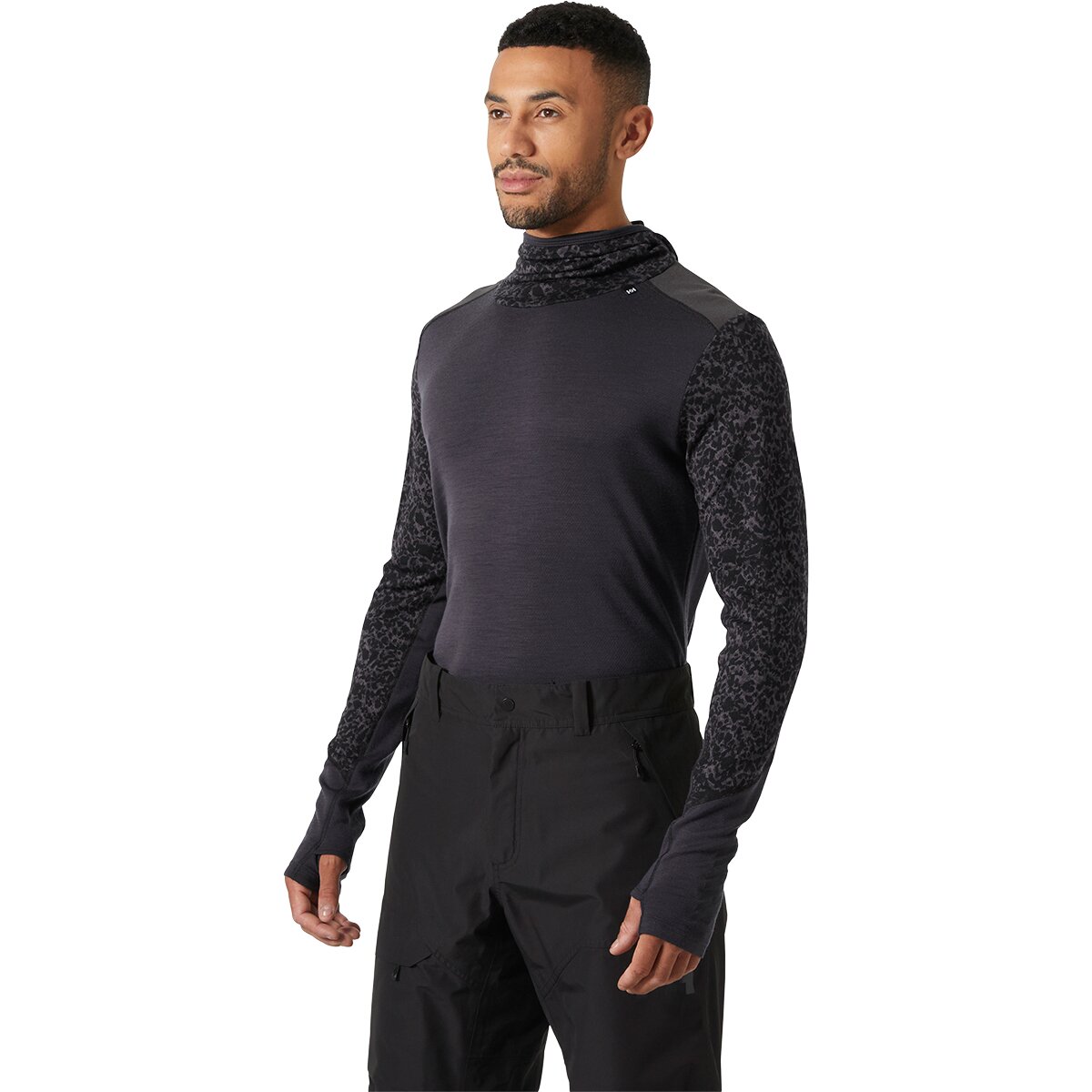 Image of Helly Hansen Lifa Merino Midw Blc Hoodie - Men's Black Grape Arc Reflect Ao, XL
