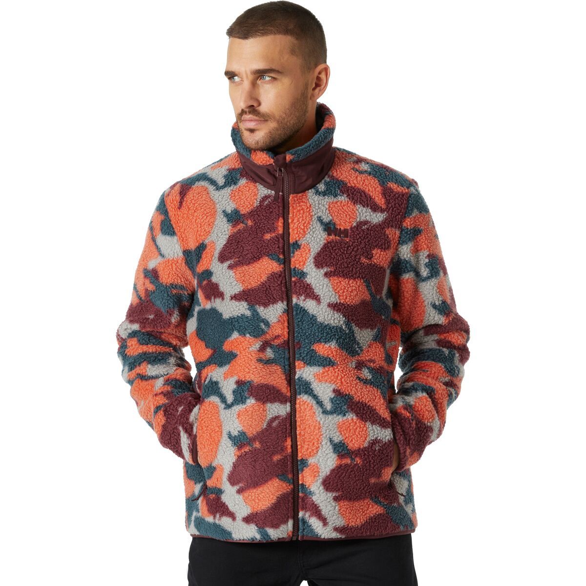 Image of Helly Hansen Panorama Printed Pile Jacket - Men's Hickory Woodland Camo, M