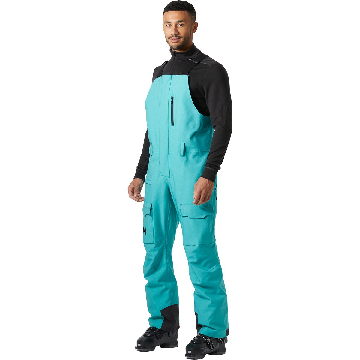 Image of Helly Hansen Sogn Bib Cargo Pant - Men's Signal Green Denim, L