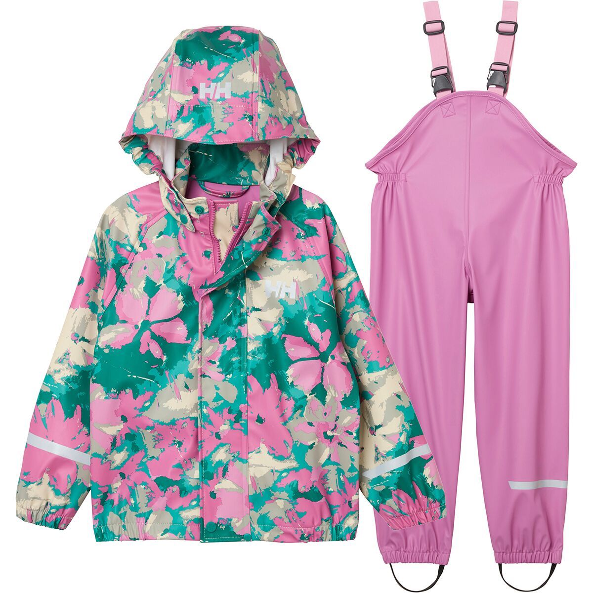 Image of Helly Hansen Bergen 2.0 PU AOP Rain Set - Kids' Meta Pink Aop, 2