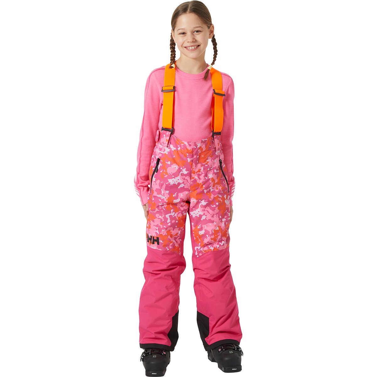 Image of Helly Hansen Jr No Limits 2.0 Pant - Kids' Dragon Fruit Splash Camo AOP, 16