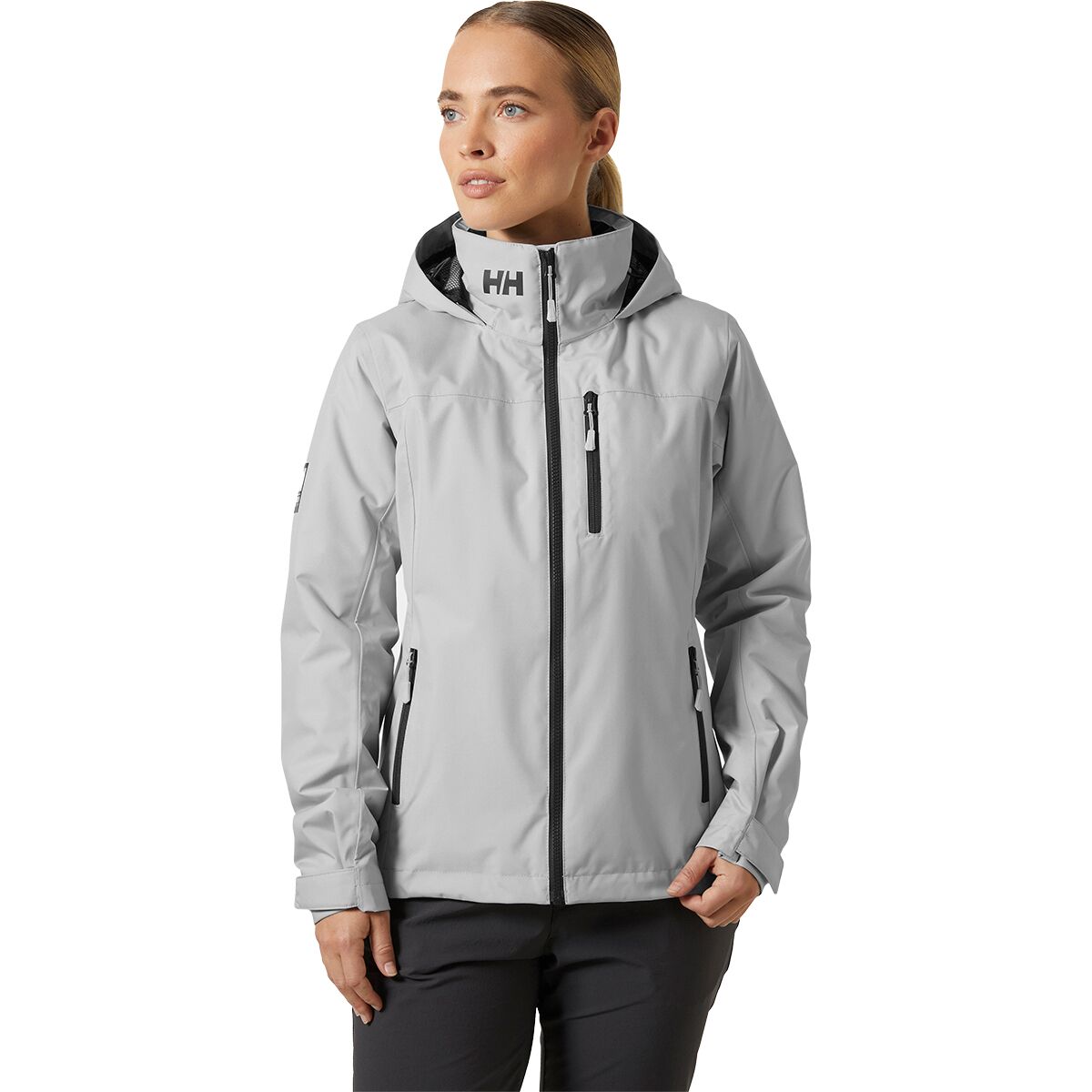 Image of Helly Hansen 2.0 Crew Hooded Midlayer Jacket - Women's Grey Fog, L