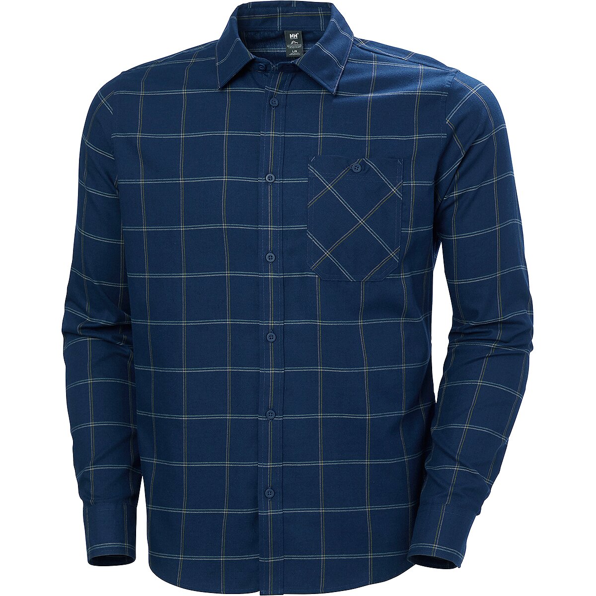 Image of Helly Hansen Aker Flannel Long-Sleeve Shirt - Men's Ocean Sierra Plaid, M