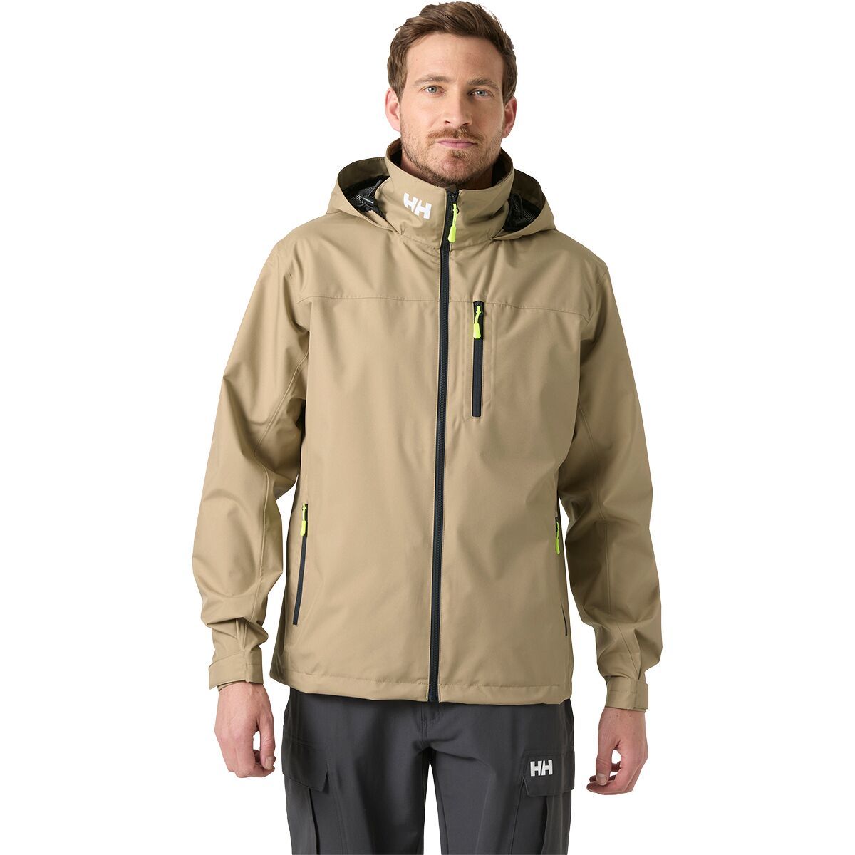 Image of Helly Hansen Crew Hooded Jacket 2.0 - Men's Pebble, XXL