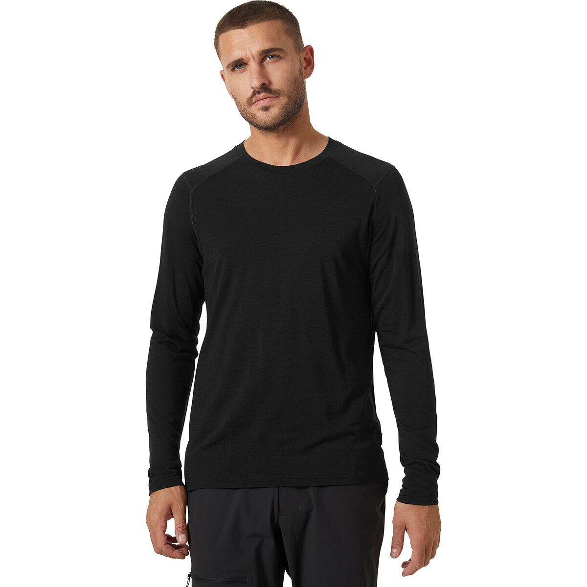 Image of Helly Hansen HH Durawool Crew Long-Sleeve Shirt - Men's Black, L
