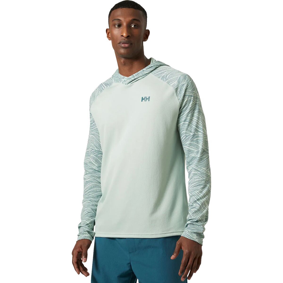 Helly Hansen Lifa Active Solen GR Hoodie - Men's Green Mist Wave, XL