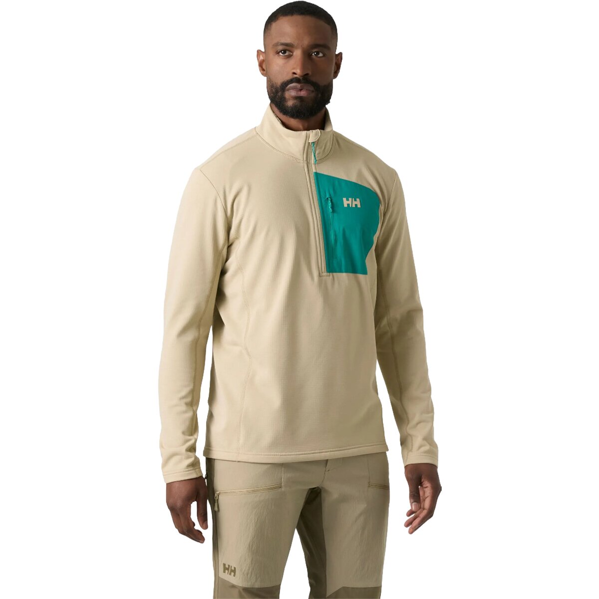 Image of Helly Hansen Versalite 1/2-Zip Fleece Jacket - Men's Khaki/Sand, M