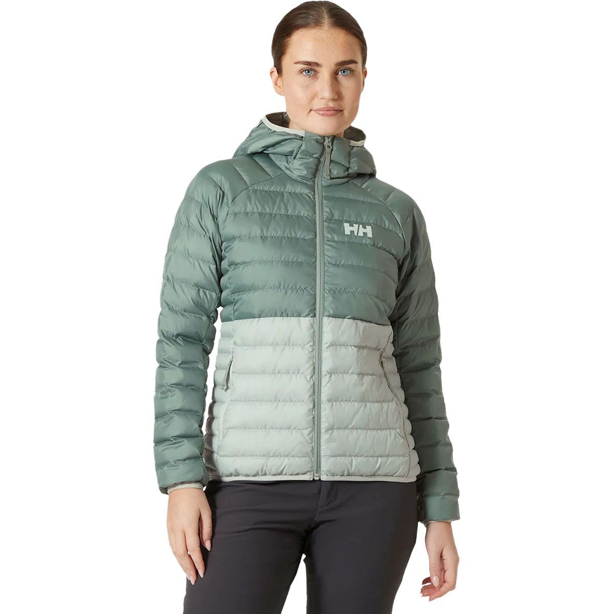 Image of Helly Hansen Banff Hooded Insulator Jacket - Women's Green Mist/Cactus, S