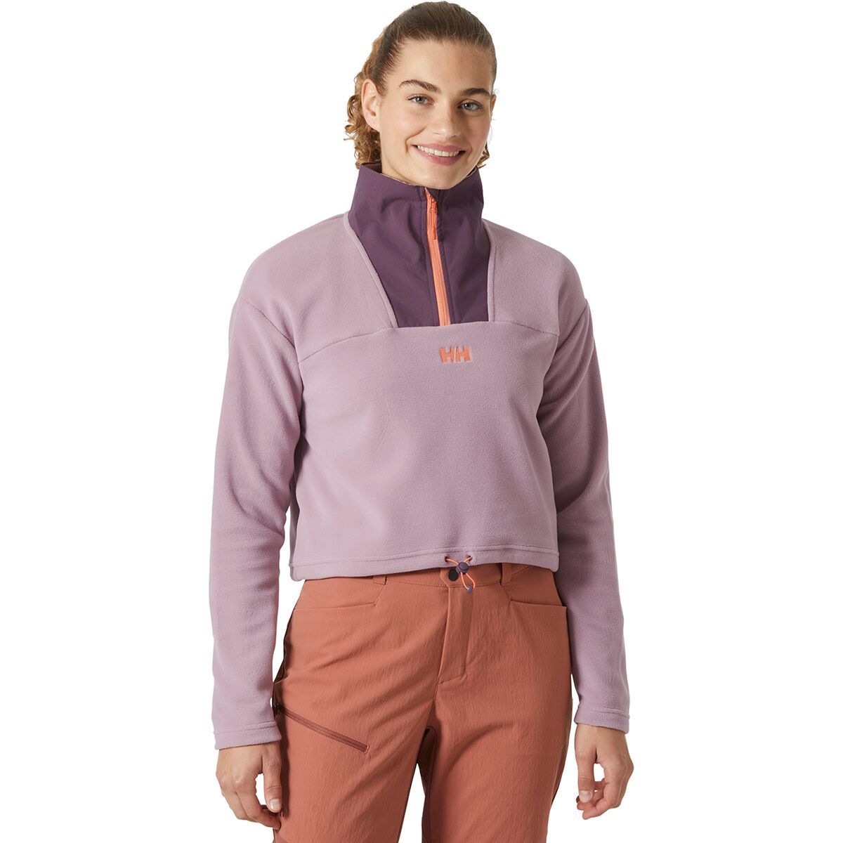 Image of Helly Hansen Daybreaker Cropped Fleece Jacket - Women's Purple Clay, L