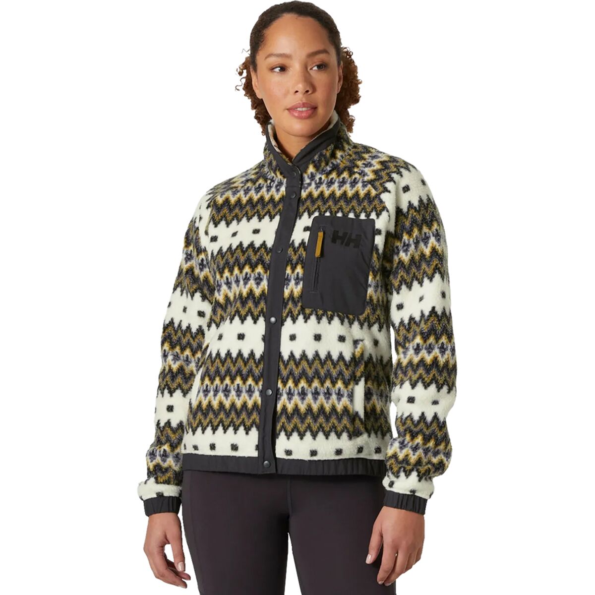 Image of Helly Hansen Imperial Printed Pile Snap Jacket - Women's Snow Nordic Knit, XS