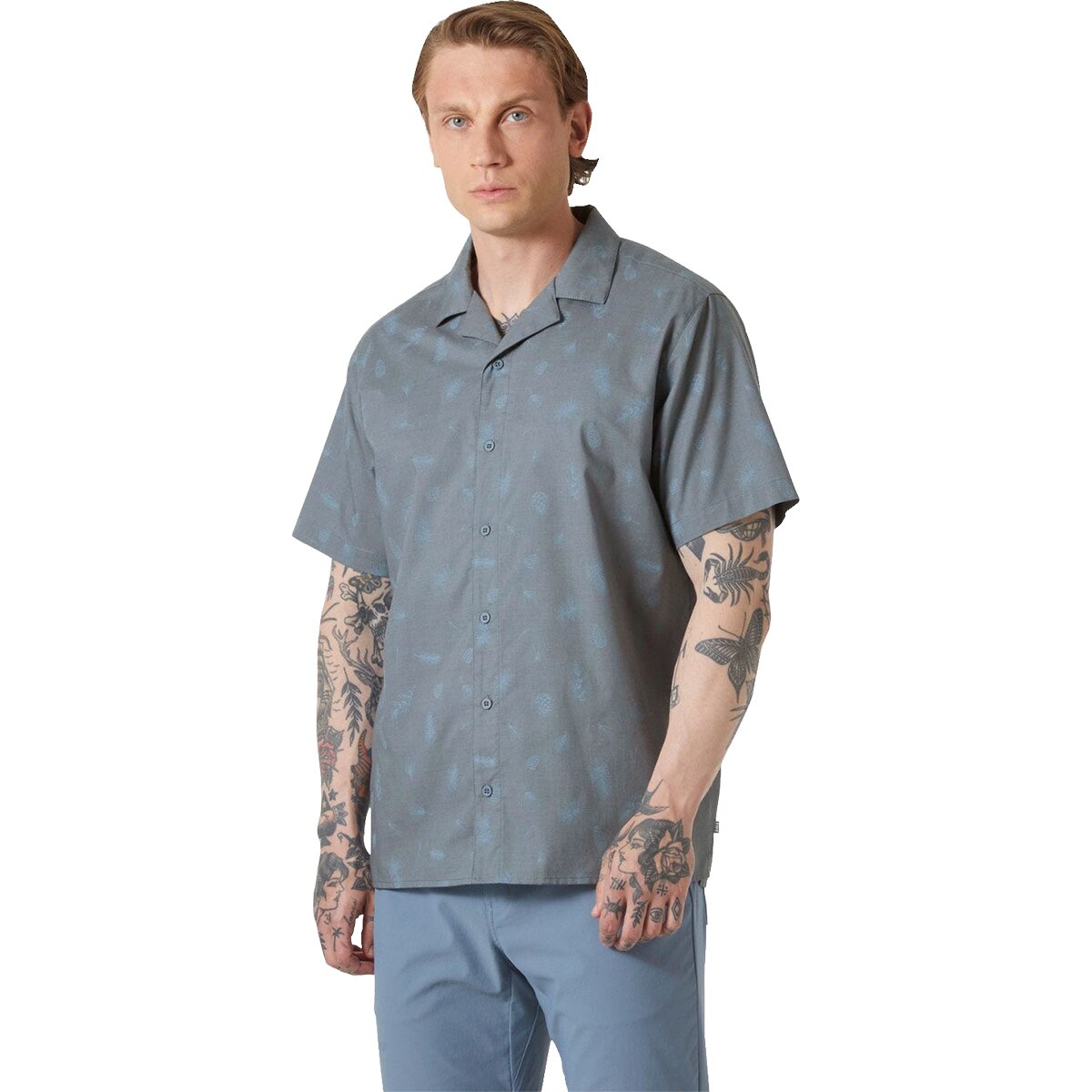 Image of Helly Hansen Holmen Short-Sleeve Shirt - Men's Washed Navy, M