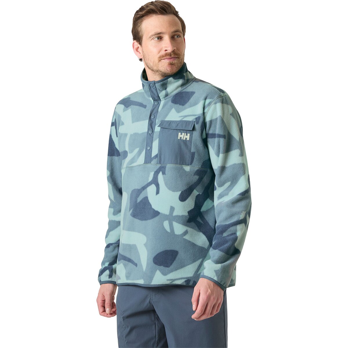 Image of Helly Hansen Maridalen Printed Fleece Jacket - Men's Windy Blue Hh Jpn Camo Aop, S