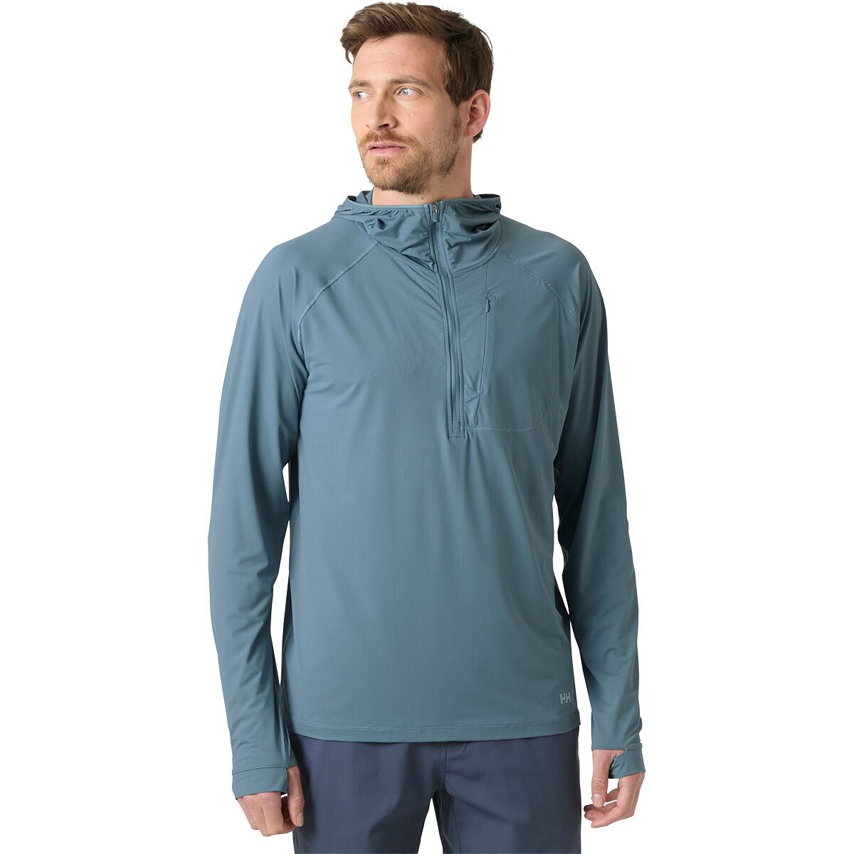 Image of Helly Hansen Shine Solen 1/2-Zip Hoodie - Men's Washed Navy, S