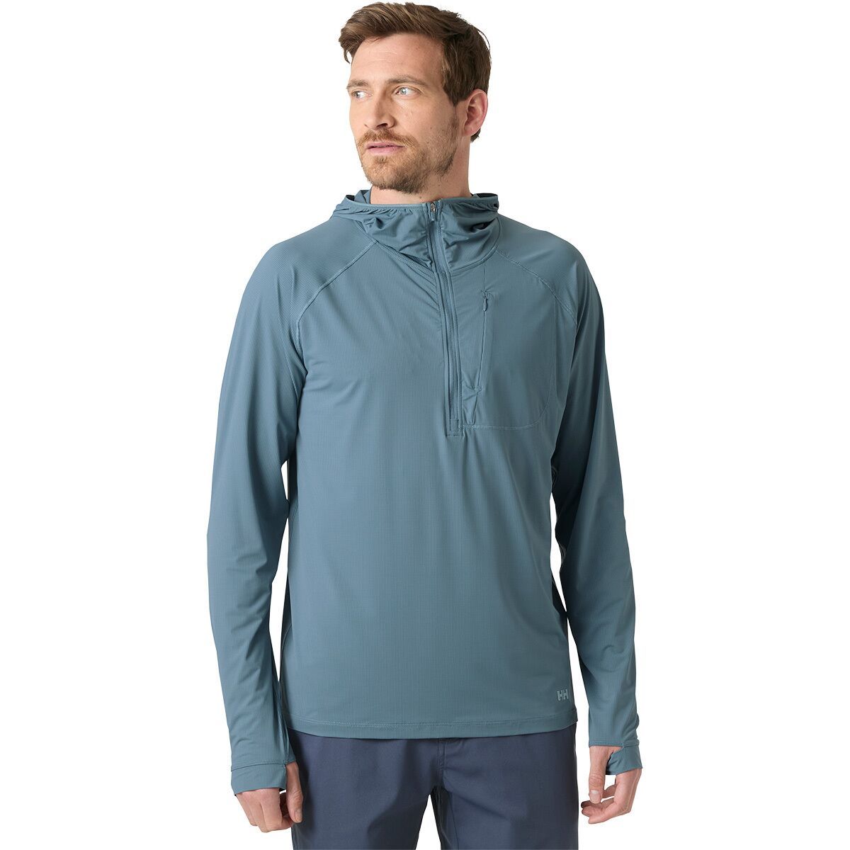 Image of Helly Hansen Shine Solen 1/2-Zip Hoodie - Men's Washed Navy, L