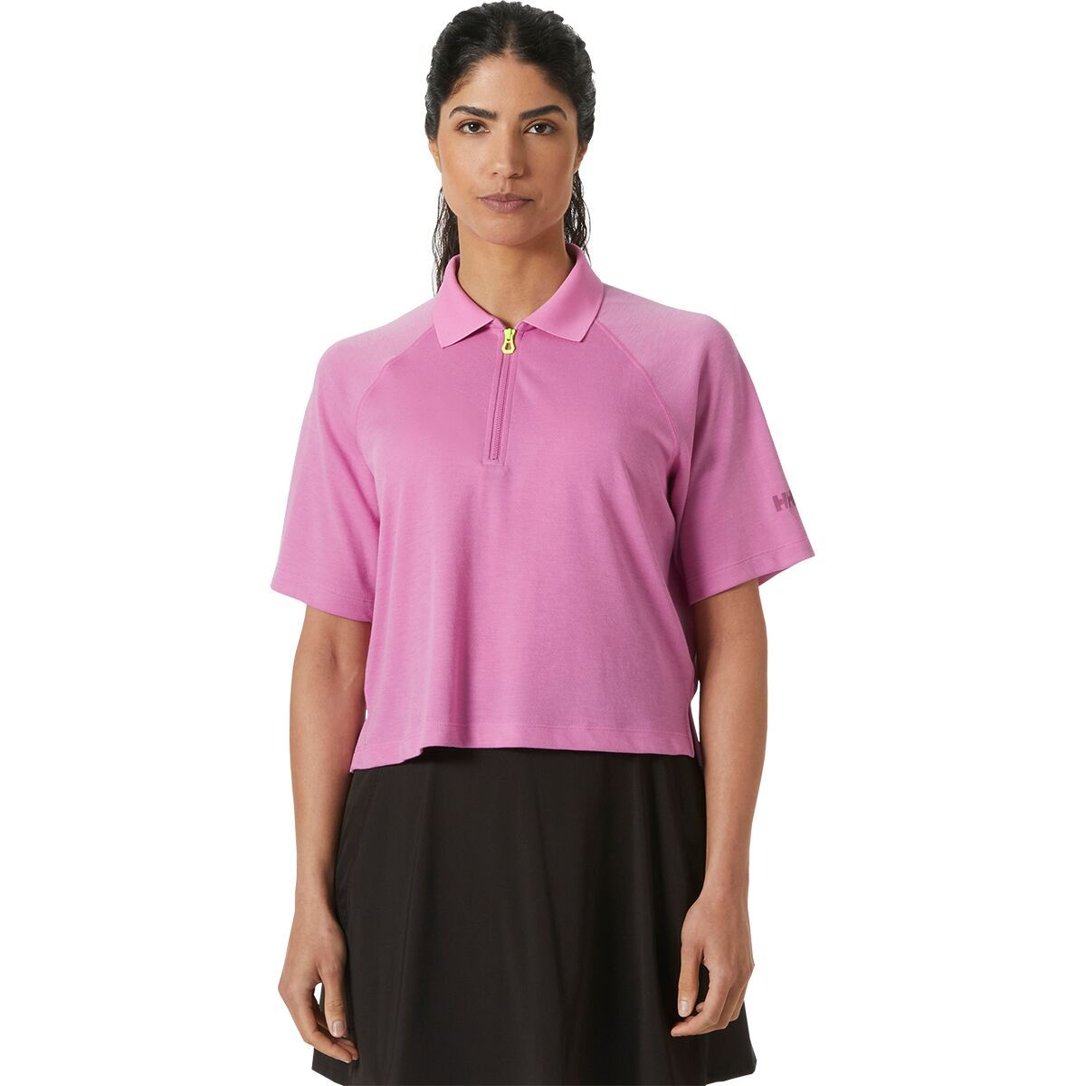 Image of Helly Hansen Inshore Zip Crop Polo Shirt - Women's Meta Pink, XL