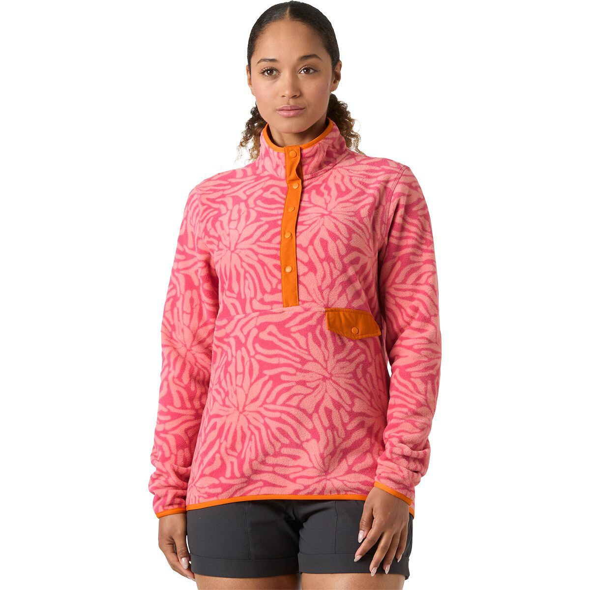 Image of Helly Hansen Maridalen Pullover Fleece - Women's Coral Almond Aop, XL