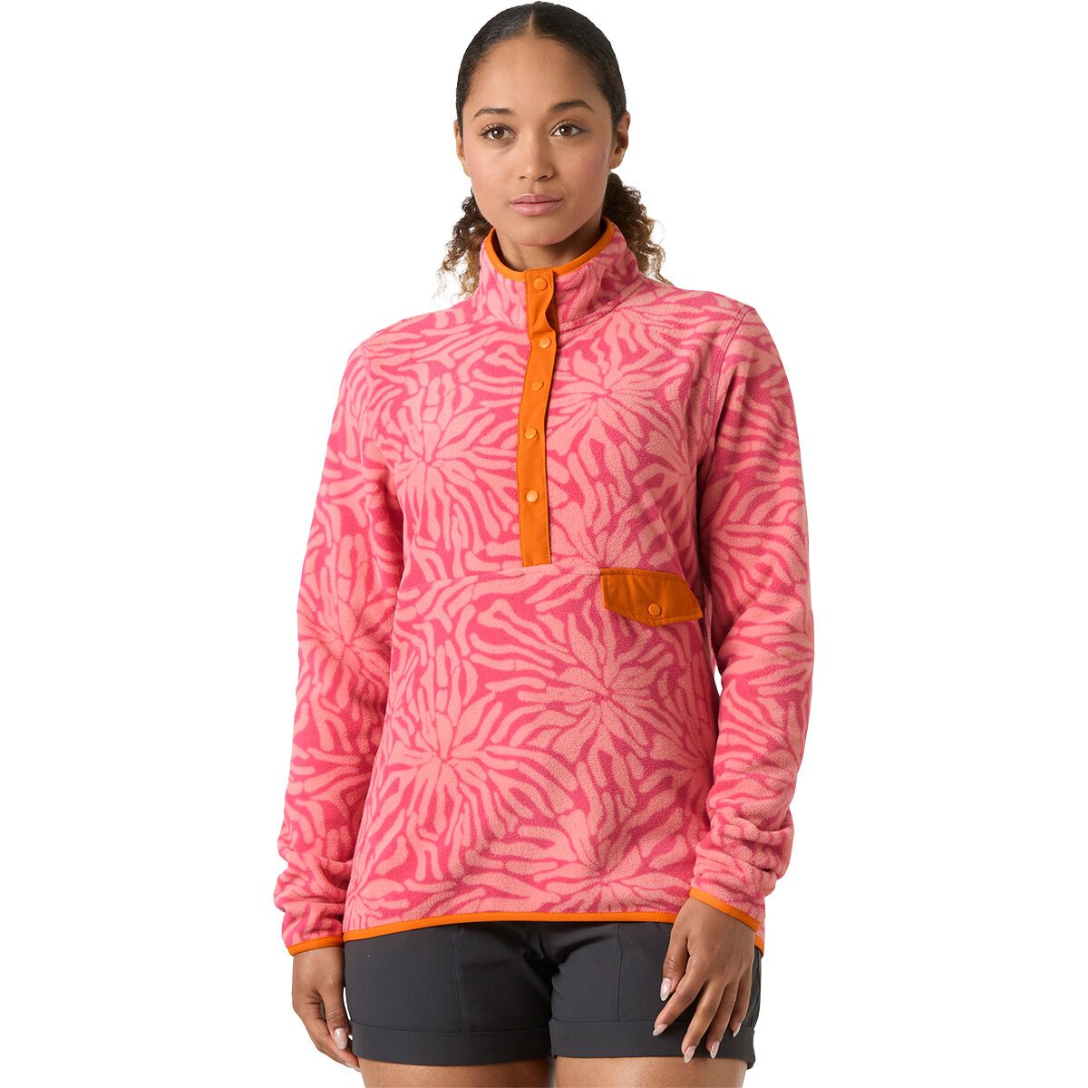 Image of Helly Hansen Maridalen Pullover Fleece - Women's Coral Almond Aop, XS