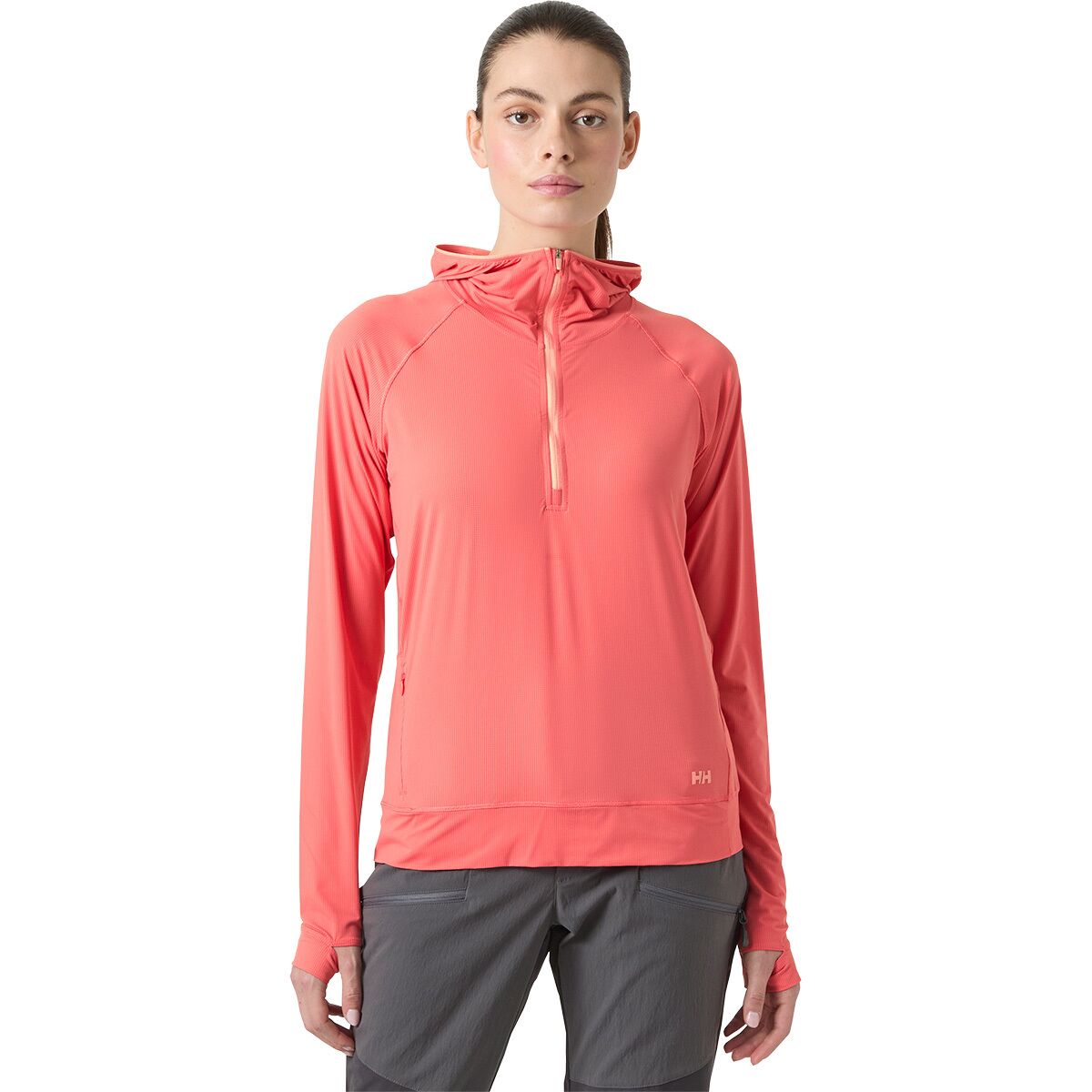 Image of Helly Hansen Shine Solen 1/2-Zip Hoodie - Women's Sunset Pink, XS