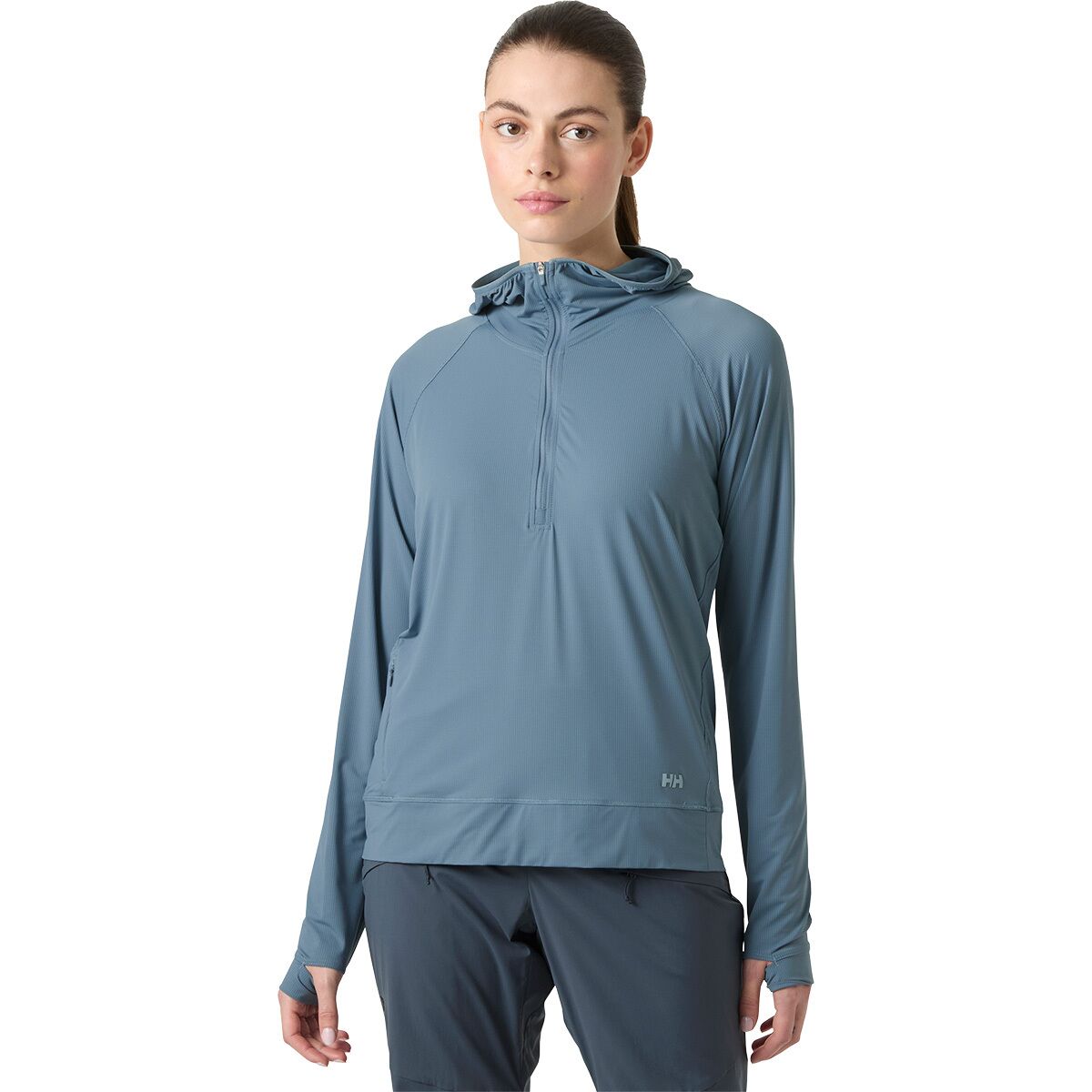 Image of Helly Hansen Shine Solen 1/2-Zip Hoodie - Women's Washed Navy, XL