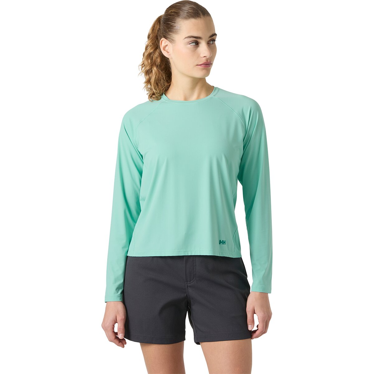Image of Helly Hansen Shine Solen Long-Sleeve Crew Shirt - Women's Lagoon, XS