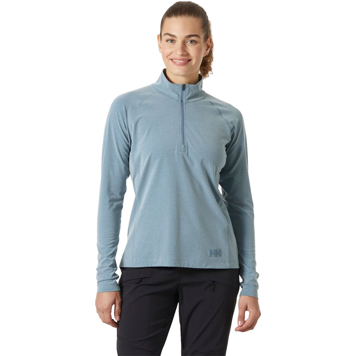 Image of Helly Hansen Tyri Knit 1/2-Zip Shirt - Women's Washed Navy, S