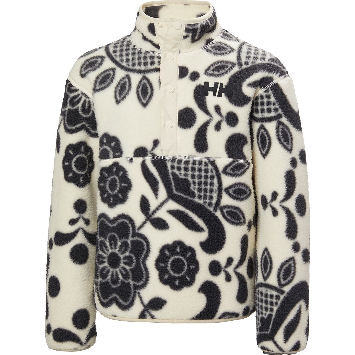 Image of Helly Hansen Jr Frosty Pile Sweater - Kids' Black/Cream Aop, 12