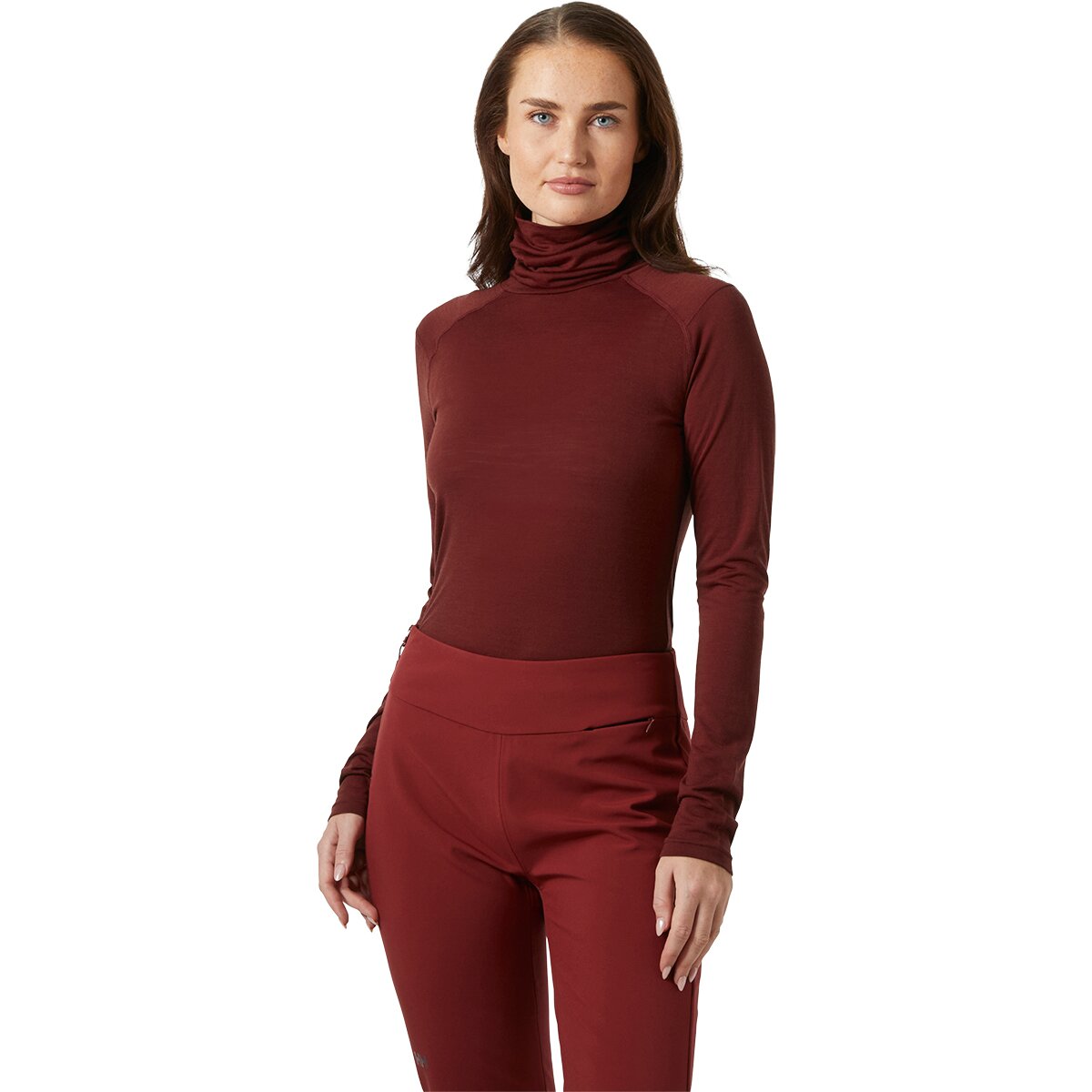 Image of Helly Hansen Durawool High Neck Long-Sleeve Top - Women's Mars Red, L